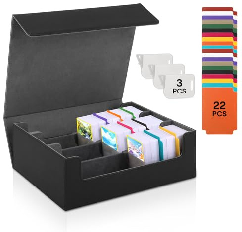 Talifoca Sammelkarte-Aufbewahrungsbox für 1800+ Karten, MTG Deck-Box Magnetisch, Commander Karten-Box für MTG und Sports-Karten, mit 22 kompatiblen Kartenteilern