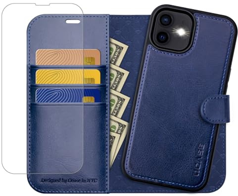 OCASE Coque iPhone 12 Etui iPhone 12 Pro Amovible 2 en 1 Portefeuille [RFID Blocage] [Fentes pour Cartes] Antichoc TPU Housse Cuir PU pour iPhone 12/12 Pro (6,1 Pouces) - Bleu