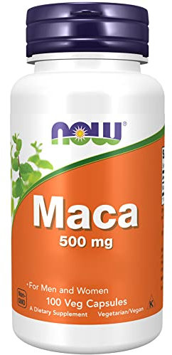 Now Foods, Maca, 500mg, Maca-Wurzel, Lepidium meyenii, 100 vegane Kapseln, Laborgeprüft, Sojafrei, Vegetarisch, Glutenfrei, Ohne Gentechnik
