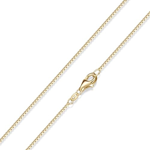 MATERIA by Matthias Wagner Cadena veneciana para mujer, 1 mm, plata 925 chapada en oro en 6 longitudes K15, 70 cm, Plata esterlina