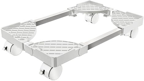 Qcdou PC-Ständer Zubehör, Komponenten der Computer-Schrank Halterung, unter dem Schreibtisch CPU-Ständer - Universaler, Mobiler, Verstellbarer Tower PC-Gehäuse Ständer mit Rädern, Weiß