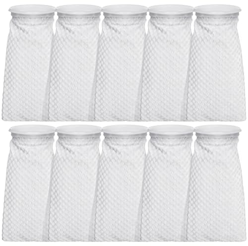 TOPZEA 10 Pack 4 Inch Ring Filter Socks 150 Micron, 3D Honeycomb Aquarium Filter Bag for Saltwater Freshwater Fish Tank, Ponds, Use in Sumps/Overflows, Aquarium Filter Accessory, 9.8 Inch Long