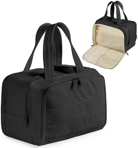 Aucuu Reise Kulturbeutel, Volle Größe Kulturbeutel, Kosmetiktasche Damen, Reise Make-up Taschen Organizer, Groß Waschtasche Make up Tasche mit Griff für Zubehör, für Damen Herren