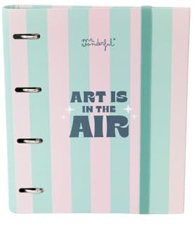 Mr. Wonderful - Carpeta con anillas y folios - Art is in the air - Carpeta con 4 Anillas - Incluye Recambio de Folios - 120 hojas