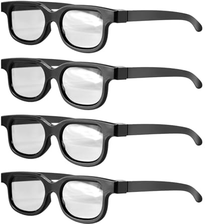 Cpolebev 4 Uds. Gafas 3D Pasivas Polarizadas para Pantalla Cine IMIX
