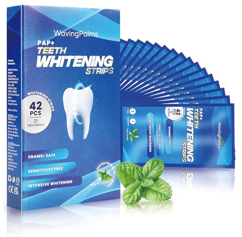 Strisce Sbiancanti Denti Whitening Strips：Kit Sbiancante Denti Professionale – 42 Strisce (21 Applicazioni), Sbiancamento Rapido e Formula Delicata sui Denti