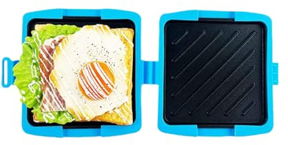 Tostapane da viaggio – Tostapane a microonde con piatti antiaderenti, lavabili in lavastoviglie | colazione, formaggio grigliato, pressa per snack per casa, dormitorio, università, ufficio, lavoro