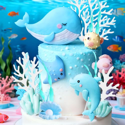 decorazioni torte compleanno sotto il mare regali festa tema oceano per baby shower compleanno blu