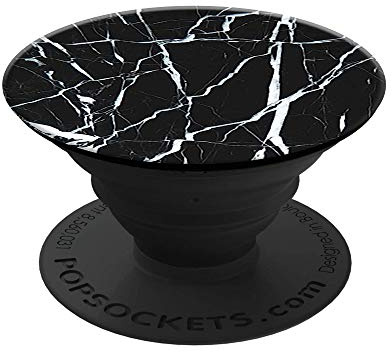 PopSockets PopGrip - [Inte Swappable] Hopfällbar Stativ och Grepp för Smartphones och Surfplattor - Black Marble