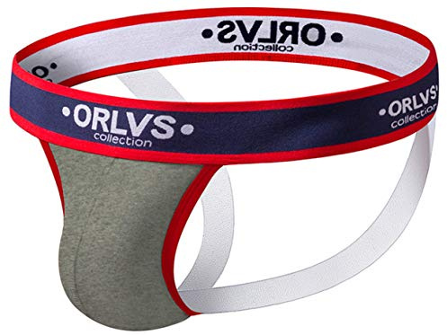 lclvld String Sexy pour Hommes sous-vêtements de Sport Respirant Cordons Jockstrap Strings Slips pour Sports et Loisirs,Gris,S