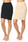 Merry Style Damen Unterrock Petticoat für Röcke MS10-204(2Pack-Schwarz/Beige, L)