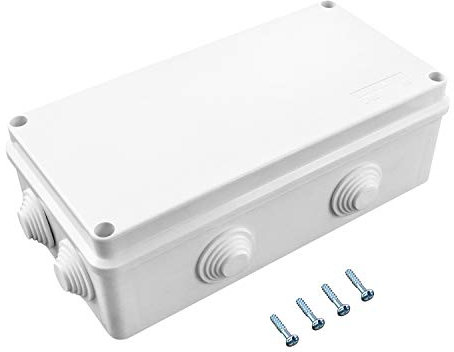 QWORK® Aufputz Abzweigkasten, Abzweigdose, wasserdicht, staubdicht, IP65, ABS-Kunststoff, Universal Elektro Projekt Gehäuse, weiß, 200 x 100 x 70 mm