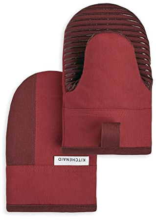 KitchenAid Kitchen Aid Beacon Mini Oven Mitt Set, 5.5x8, Passion Red/Bordeaux