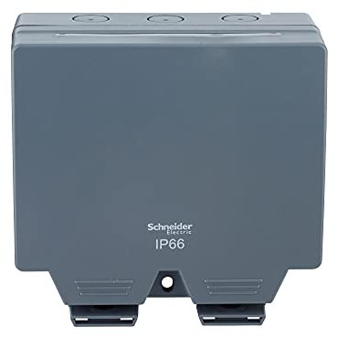 Schneider Electric Lisse Weatherproof IP66 2 gang switched 13A socket - LWP3020