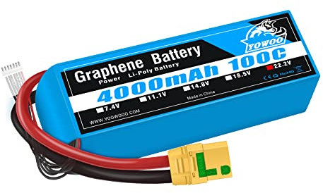 YOWOO Graphene Battery 6S 22.2V 4000mAh 100C Lipo Battery Anti-Spark XT90-S Plug with Aluminum Plates for Goblin Gaui Align T-REX 550 / 700E F3C / 700L / 800E RC Helicopter Quadcopter Car Drone Boat