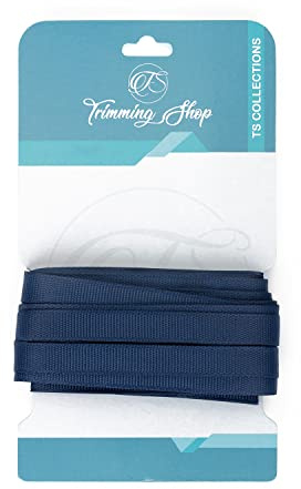 Trimming Shop Navy Grosgrain Ribbon 10mm x 10m for Crafts | Strong Polyester Grosgrain Ribbon Ideal for Gift Wrapping, Sewing, Floristry, Weddings, Crafts and Decorative Projects