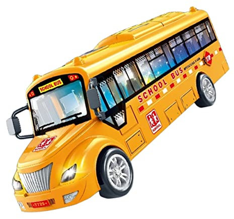 Toyvian Schulbus Spielzeug Schulbus Für Kinder Zurückziehen Und Autos Fahren Gelbes Spielzeug LKW- Zurückziehen Bus- Zubehör Campus Abs Auto Zurückziehen