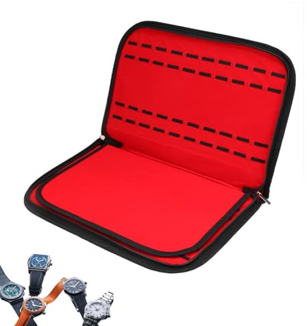 Gsycle Uhren-Organizer, 20-Slot-Uhren-Aufbewahrungskoffer, PU-Fussel-Uhren-Aufbewahrungsbox, Uhren-Reiseetui Mit Reißverschluss Für Reisen, Outdoor, Zuhause