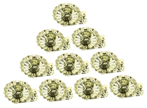 GARVALON 10pcs Tree Candle Holder Christmas Candle Holders Clip Xmas Tree Hanging Ornament Xmas Candle Clip Xmas Party Candlestick Holder Vintage Candle Holder Decor Golden Iron