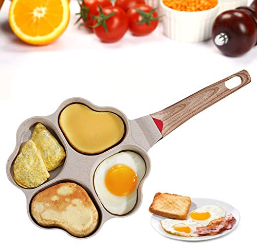 Omelettpanna, Äggpanna nonstick, äggstekpanna, 4-håls äggpanna Pot Non Stick omelettform för, pannkaka, för spis & induktionskokkärl