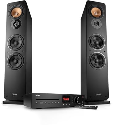 Teufel ULTIMA 40 KOMBO, Impianto Stereo Hi-Fi con Bluetooth e Ricevitore CD 2.1, WiFi, Radio DAB+ e FM, USB-C, HDMI ARC CEC, Sistema a 3 Vie, (Nero)