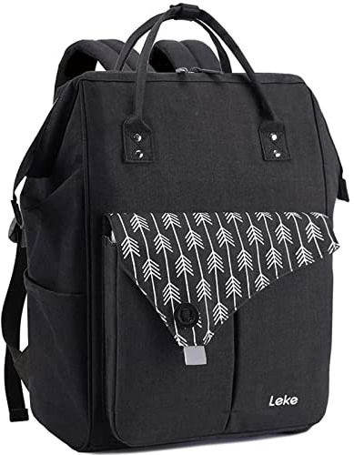 Lekesky Laptop Backpack 15.6 Inch Laptop Rucksack Bag for Womens Backpack for Work Business Travel School College, Black