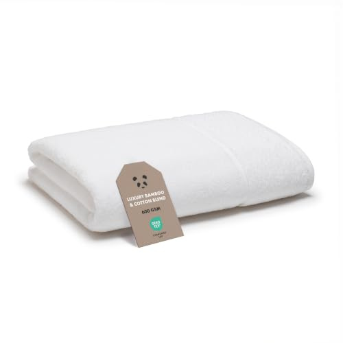 Panda® London Bamboo Bath Towel - 70 x 135 cm, Urban Grey | Soft & Fluffy Organic Bamboo & Cotton | Super Absorbent & Quick Drying | Hypoallergenic, Antibacterial & Odour Free for Sensitive Skin