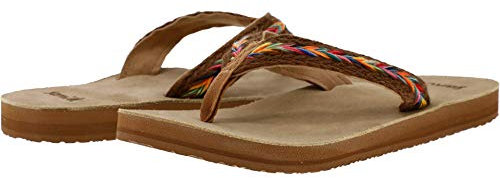 Sanuk Damen Fraidy Hemp Flipflop, Regenbogen, 42 EU