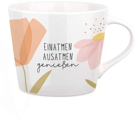 Grafisk verkstad kaffekopp med 100% äkta guld | porslinsmugg | 420 ml | njutning