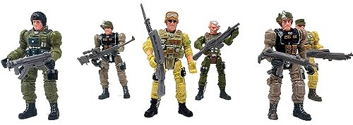 Brigamo 【𝙋𝙧𝙞𝙢𝙚 𝘿𝙚𝙖𝙡】 6 Stück Soldaten Figuren, Actionfiguren inkl. Waffen