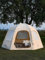 TOMOUNT Aufblasbares Zelt, Segeltuch, 3,8 m x hoch, 18 m, Luft-Glamping-Zelt mit Pumpe, 4 Jahreszeiten für Familien-Camping