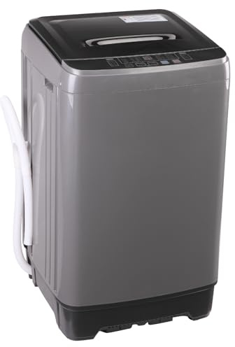 Fox Shack Washing Machine 15.6 lbs Automatic Laundry Machine 10 Programs, LED Display, 8 Water Levels Top Load Washer, High-efficiency Portable Compact Washer for Bath, Apartment, RV, Dorm
