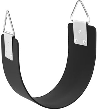 GAMKII Schaukelsitz mit Metall-Dreieck-Ring, 30,4 x 5,9 Zoll, Heavy Duty Swing Set Ersatz Zubehör Outdoor, Spielplatz, Bäume, Hinterhof (300 lb Gewicht Limit) (Schwarz)