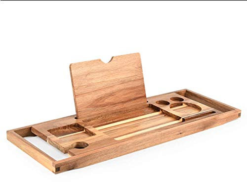 Vassoio per vasca Vassoio per vasca antiscivolo Vassoio per vasca da bagno Spa Caddy Organizer Libro Porta tablet per vino Porta lettura