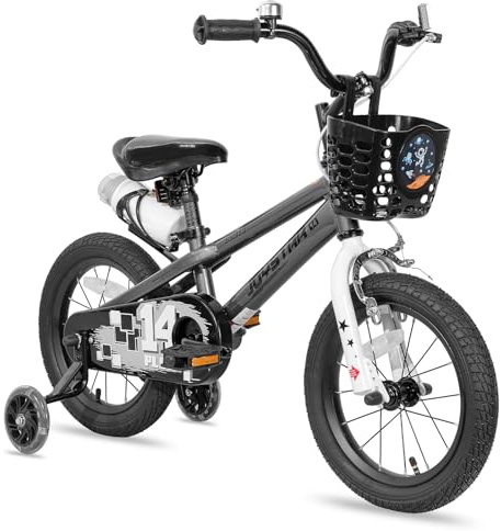 JOYSTAR Pluto Kids Bike Vélo enfant 16 pouces pour garçons et filles âgés de 4 à 7 ans, vélos pour enfants avec roues stabilisatrices, gris