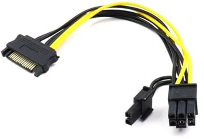 Adapter SATA zu PCIe 6+2 (8) pin Stromversorgung für GPU 20cm s-ata Grafikkarte