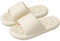 JIJIe Quick Drying Bathroom Slippers for Women and Men, Lightweight EVA Non-Slip Shower Slippers (White EU38/39)