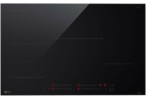 LG CI5Z3025BN Piano Cottura Induzione 75 cm, Potenza da 2.5 a 7.4kW, 4 Zone Totali, 1 Zona Flex, 15 Livelli di Potenza + Boost, Controlli Touch Slide Indipendenti, Wi-Fi, Vetro Ceramico, Nero