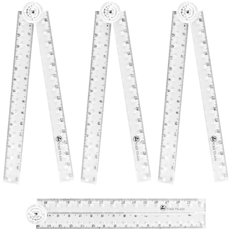 4 Pack 30cm Ruler Foldable, Clear Folding Ruler, Measuring Tool for School Office, Students, Teachers and Kids