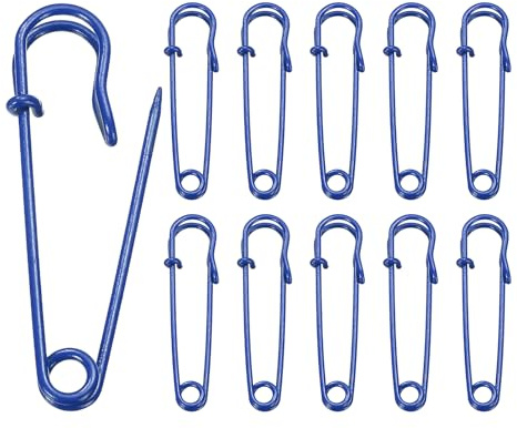 QUARKZMAN 20 Épingles De Sécurité 2 Pouces (50mm) Épingle De Sécurité en Acier Peint Au Four Gros Calibre Emballage D'Épingles De Sécurité pour Couture Vêtements Arts Artisanat DIY, Bleu