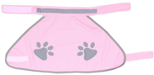 TEHAUX Chaleco Reflectante para Perros M Fluorescente Estampado de Patas, Ropa para Mascotas Transpirable y Segura para Actividades al Aire Libre y Paseos Nocturnos