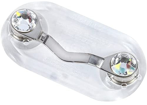 Readerest Magnetic Eyeglass Holder, Eyewear Accessory, Clip for Sunglasses, Safety Glasses, Glasses Holders for Women, USA Made (Stainless Steel + Crystals)