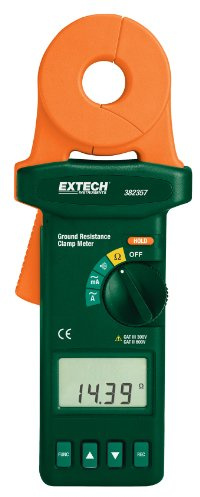 Extech 382357 Clamp-On Ground Resistance Tester, True RMS, Datalogging