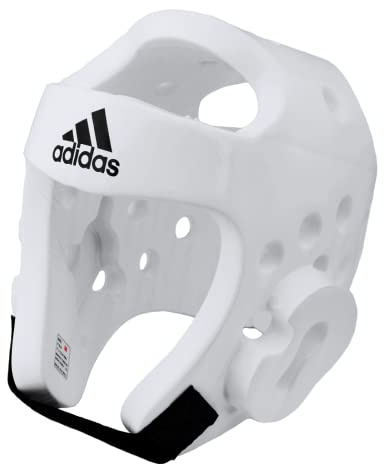adidas WT Taekwondo Huvudskydd i härdat skum för kampsport, S vit