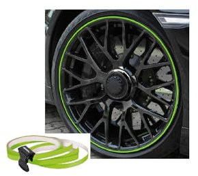 FOLIATEC PIN Striping Felgen Design Auto Zierstreifen Felgenrandaufkleber für 4 Felgen, Neon Grün
