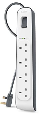 Belkin 4 Way/4 Plug 2 m Surge Protection Extension Lead Strip, White