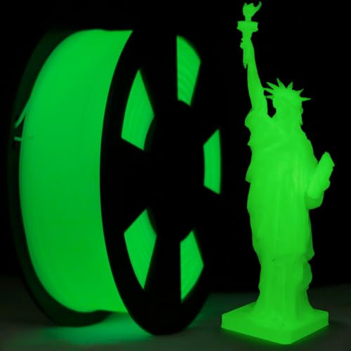 ZIRO 3D Drucker Filament PLA PRO 1.75mm Glow In the Dark Color Series 1KG(2.2lbs), Dimensional Accuracy +/- 0.03mm, GID Grün