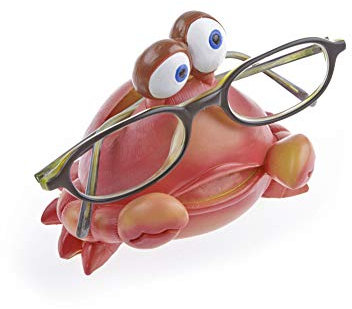 by-Bers Kinderbrillenhalter, Brillenhalter Karibik, Design Krabbe, handbemalt, aus Polyresin, für jung und alt, für Kinder und Junggebliebene, lustig und frech