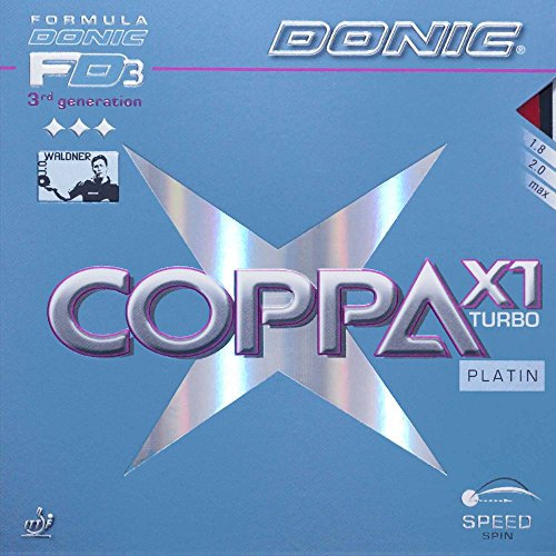 DONIC Belag Coppa X1 Turbo Platin, schwarz, 2,0 mm