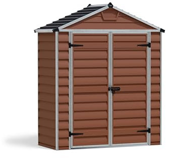 Canopia by Palram Gerätehaus Skylight 6x3 Geräteschuppen Metall 90 x 185 cm Bernstein Polycarbonatplatten rostbeständig UV-Schutz